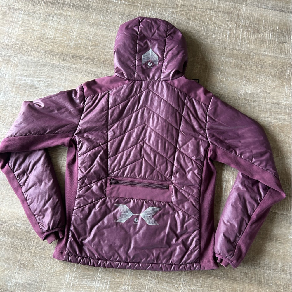 Oiselle Puffer Jacket Pullover 1/2 Zip Hooded Purple Women’s M Athleisure - Picture 4 of 16
